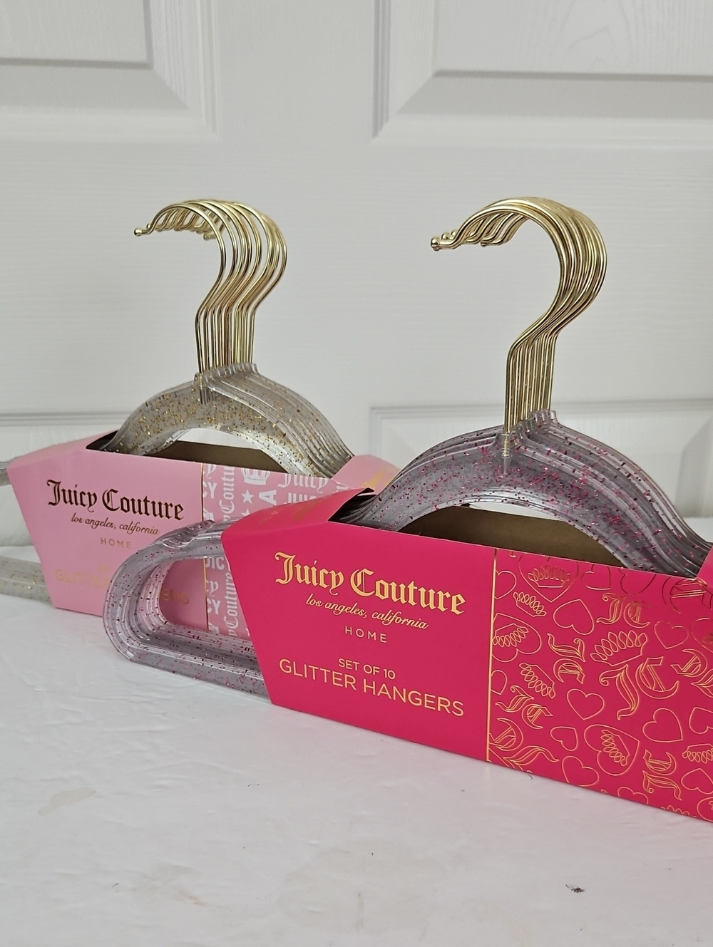 Juicy Couture NWT 10pk Glitter Speckled Clear Hangers